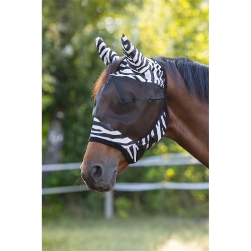 Maska proti hmyzu Covalliero s ušima, zebra - vel. Cob Maska proti hmyzu Covalliero Zebra s ušima, vel. Cob