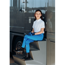 Dětské závodní triko Horze Fia, bílé, krátký / dlouhý rukáv