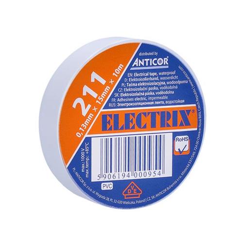 Páska izolační PVC, 15mm x 0,13mm x 10m, bílá, bal 10ks Páska izolační PVC, 15mm x 0,13mm x 10m, bílá, bal 10ks