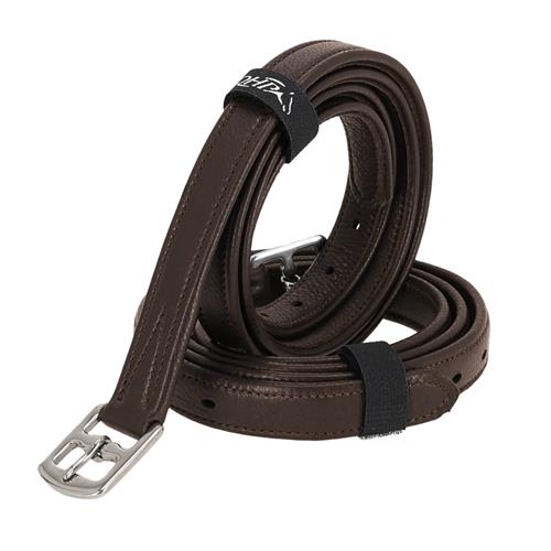 Třmenové řemeny QHP, hnědé - 150 cm Řemeny třmenové QHP Sensisoft, hnědé, 150 cm