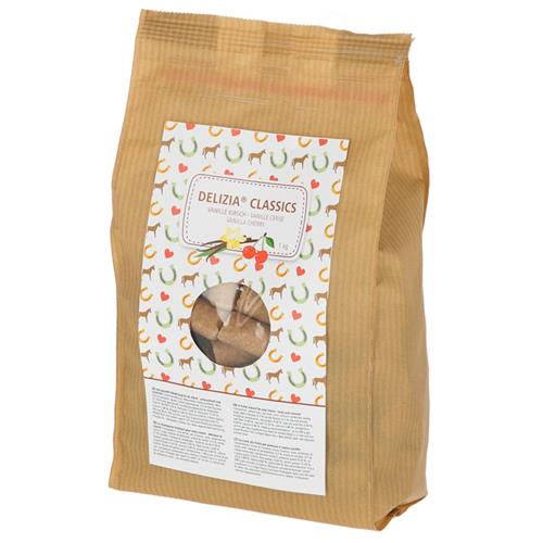 Pamlsky pro koně Delizia, 1 kg - vanilka + třešeň Pamlsky pro koně Delizia, vanilka + třešeň, 1 kg