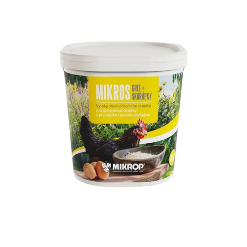 Doplňkové krmivo, Mikros, vápenný Grit + Skořápky, 5 kg Doplňkové krmivo vápenné, Mikros Grit + Skořápky, 5 kg