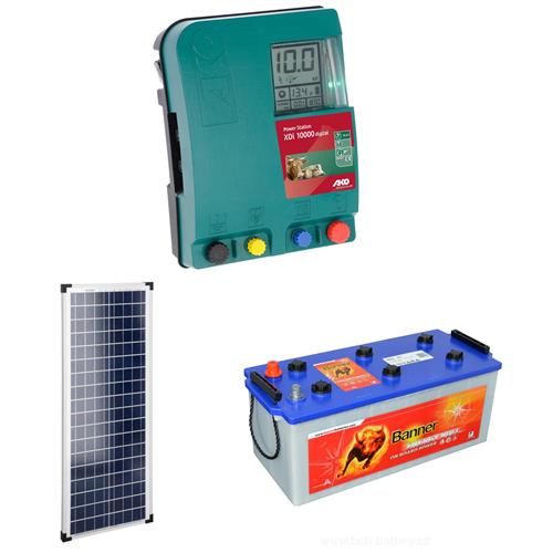 Sada elektrického ohradníku AKO XDi 10000 + solární panel 100 W + akumulátor 130 Ah Sada elektrického ohradníku AKO XDi 10000 + solární panel 100 W + akumulátor 130 Ah
