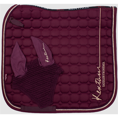 Drezurní set podsedlová dečka + čabraka Rose Gold Kentaur, DR - švestková Set dečka + čabraka Rose Gold Kentaur, švestková, DR