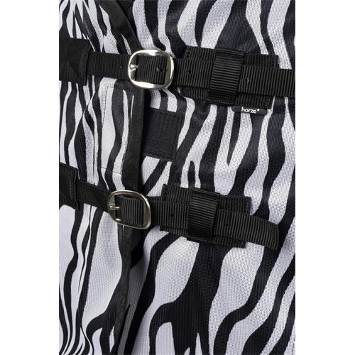 Deka proti hmyzu Horze Defender s krkem, zebra - 155/205 cm Deka síťovaná Horze Defender s krkem, zebra 155 cm