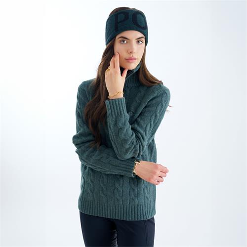 Dámský svetr s vlnou HVP Dunya AW 25/26, tmavě zelený - zelený melír, vel. XL Svetr s vlnou dámský HVP Dunya AW 25/26, zelený, vel. XL