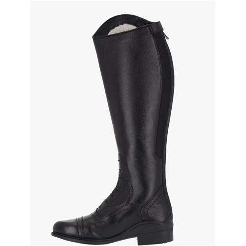 Kožené zimní jezdecké boty QHP Calgary, černé - vel. 38 Zimní jezdecké boty QHP Calgary, černé, vel. 38