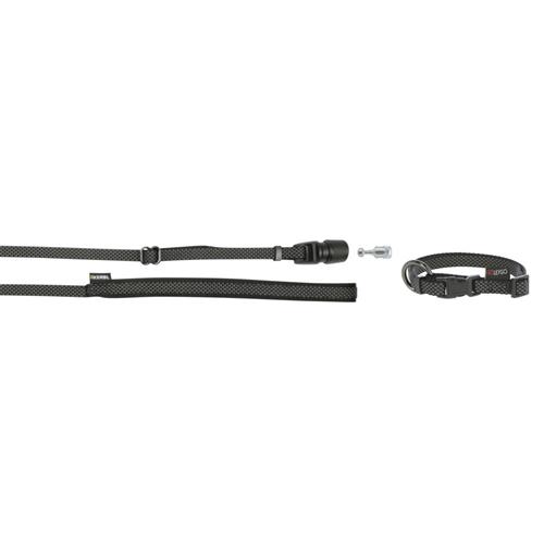 Set obojek a vodítko pro psy GoLeyGo, černé - vel. M, max. 60 kg Set - vodítko + obojek + pin