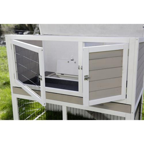 Dřevěná králíkárna Stall Lucky s výběhem, 115×65×100 cm Králíkárna s podstavbou - vnitřní uspořádání.