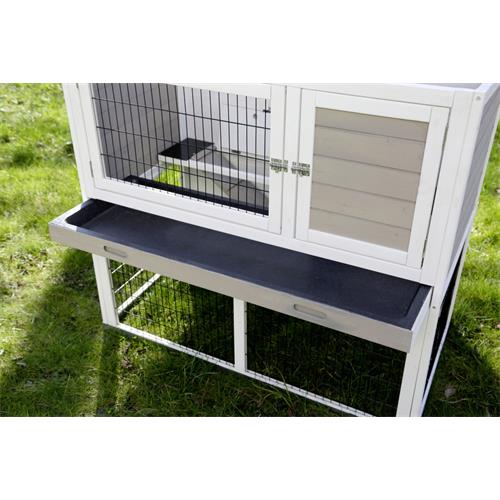 Dřevěná králíkárna Stall Lucky s výběhem, 115×65×100 cm Výsuvná vana.