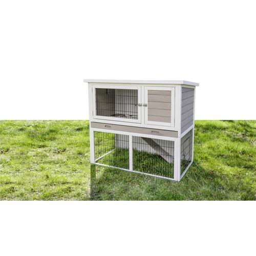 Dřevěná králíkárna Stall Lucky s výběhem, 115×65×100 cm Králíkárna s podstavbou.