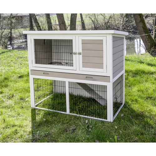 Dřevěná králíkárna Stall Lucky s výběhem, 115×65×100 cm Králíkárna s podstavbou.