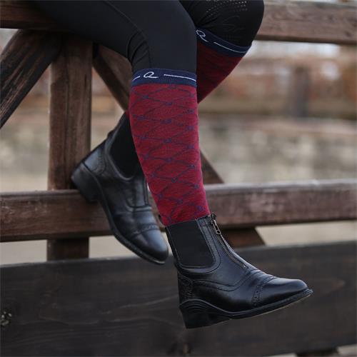 Jezdecké podkolenky QHP Classic 2 ks, vínové - vel. 39-42 Podkolenky QHP Classic, vínové,2 páry, 39-42