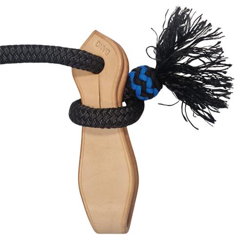 Otěže Bang slobber 14mm, 3,4 m, paracord, černé s přírodní kůží Otěže Bang slobber 14mm, 3,4 m, paracord, černé s přírodní kůží