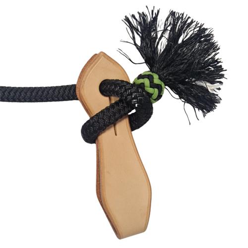 Otěže Bang slobber 14mm, 3,4 m, paracord, černé s přírodní kůží Otěže Bang slobber 14mm, 3,4 m, paracord, černé s přírodní kůží