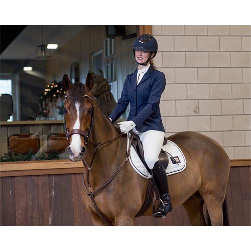 Dámské jezdecké sako QHP Juliet, tmavě modré - vel. 38 Sako jezdecké QHP Juliet, tmavě modré, vel. 38