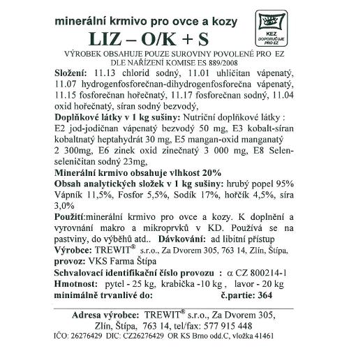 Minerální liz pro ovce, kozy O/K + SELPLEX 10 kg Minerální liz pro ovce, kozy O/K + SELPLEX 10 kg