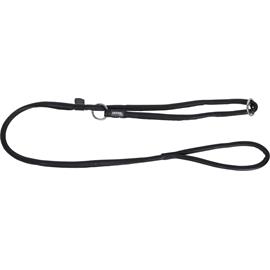 Vodítko se smyčkovým obojkem Kerbl Roma, kožené, černé, 170 cm/8 mm