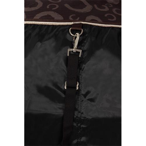 Nepromokavá deka Horze Glasgow AW 25/26, 0 gr, hnědá s podkovami - vel. 145/195 Deka nepromokavá Horze AW 25/26 Glasgow, 0g, vel. 145/195 XX