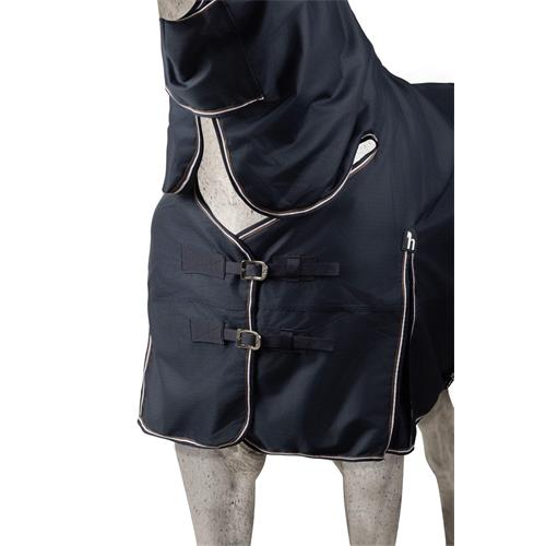 Nepromokavá deka s krkem Horze Glasgow AW 25/26, 200gr, modrá - vel. 135/185 cm Deka s krkem Horze AW 25/26 Glasgow, 200g, modrá, vel. 135/185 cm XX