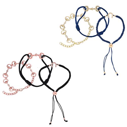 Náramek HV Polo Mix and match, set 3 ks - černý+rose gold Náramek HVP Mix and match, set 3ks, rose gold