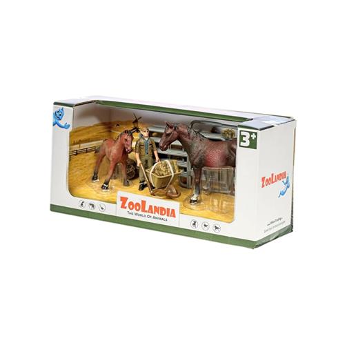 Kůň s hříbětem a farmářem Zoolandia Kůň s hříbětem a farmářem Zoolandia