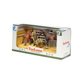 Kůň s hříbětem a farmářem Zoolandia