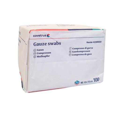 Gáza kompresní, 10x10cm, nesterilní, 8 vrst., 100ks Gáza kompresní, 10x10cm, nesterilní, 8 vrst., 100ks