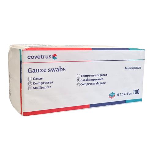 Gáza kompresní, 7,5x7,5 cm, nesterilní 12 vrst., 100ks Gáza kompresní, 7,5x7,5 cm, nesterilní 12 vrst., 100ks