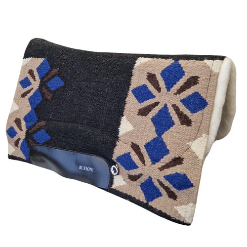 Westernová deka Burioni Showpad s vlnou, modro-hnědá Westernová deka Burioni Showpad s vlnou, modro-hnědá