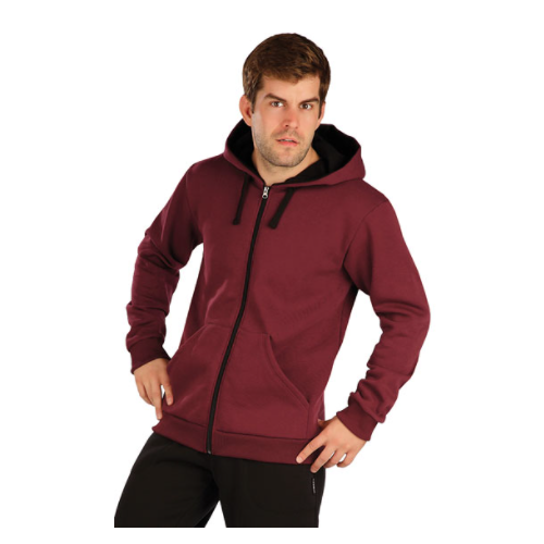 Pánská mikina Litex, vínová - vel. XL Mikina pánská s kapucí Litex, bordó , vel. XL