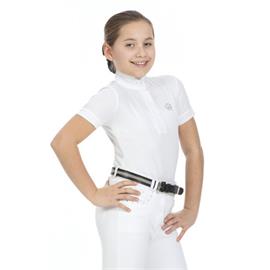 Závodní jezdecké triko Equitheme Couronne, bílé