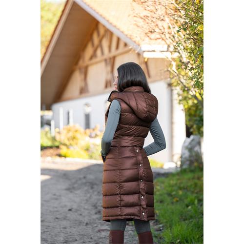 Dámská zimní vesta Covalliero 2023, dlouhá, hnědá - vel. XL Vesta zimní Covalliero 2023, hnědá, XL