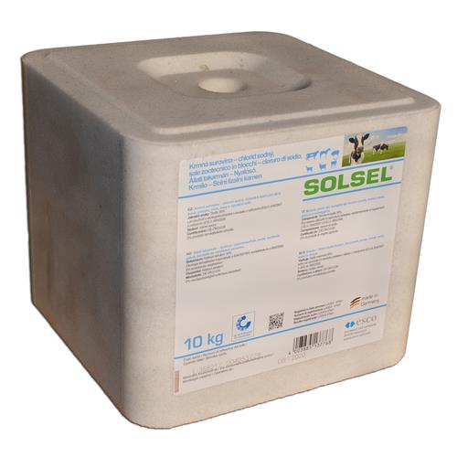 Solný liz SOLSEL NATURAL, sůl kostka 10 kg - paleta 96 ks Solný liz SOLSEL - sůl kostka 10 kg