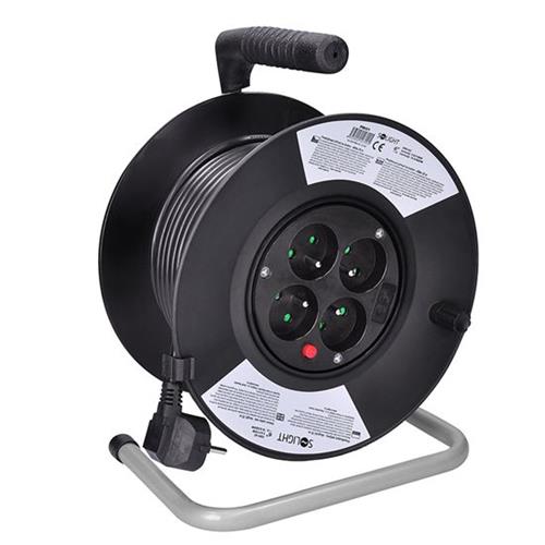 Prodlužovací kabel na bubnu Solight, 4 zásuvky, 25 m Prodlužovací kabel na bubnu Solight, 4 zásuvky, 25 m