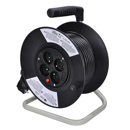 Prodlužovací kabel na bubnu Solight, 4 zásuvky, 25 m Prodlužovací kabel na bubnu Solight, 4 zásuvky, 25 m