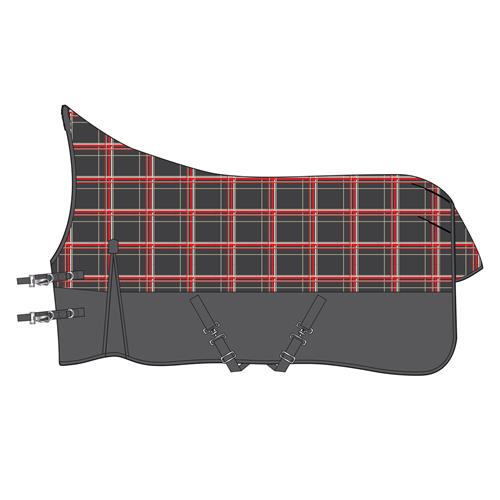 Nepromokavá deka s vyšším krkem IRH Customized, 200g, šedé káro - vel. 135/185 cm Deka s vyšším krkem IRH Customized, 200 gr, šedá káro, vel. 135/185