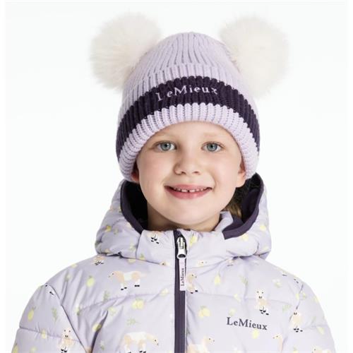 Dětská čepice LeMieux Double Pom AW 25/26, fialová Dětská čepice LeMieux Double Pom AW 25/26, fialová
