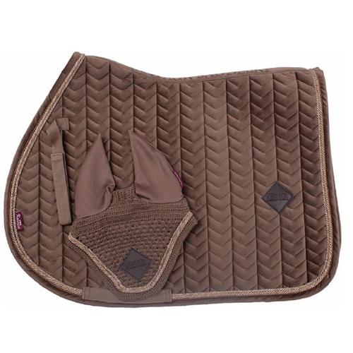 Podsedlová dečka + čabraka Kentaur Samet, VS - Taupe Set dečka + čabraka Kentaur Samet, taupe, VS