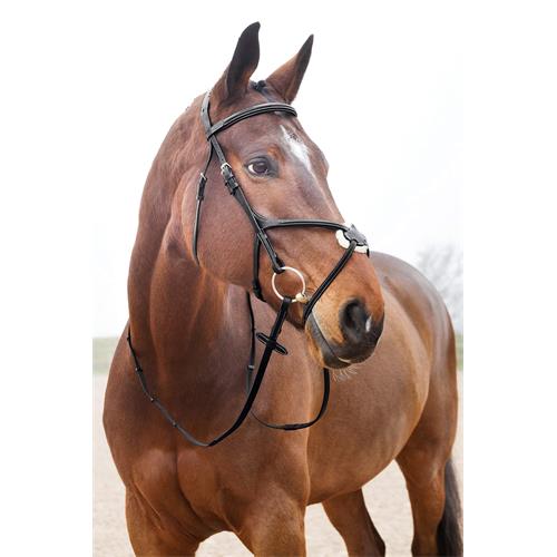 Kožená uzdečka Horze Prescott s mexickým nánosníkem, černá - vel. Cob Uzdečka Horze Prescott, mex. nán., černá, vel. Cob