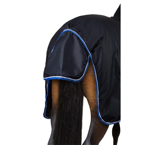 Nepromokavá deka Horze Glasgow s krkem, 400g, modrá - vel. 155/205 Deka Horze Glasgow s krkem 400 g, modrá, vel. 155 cm