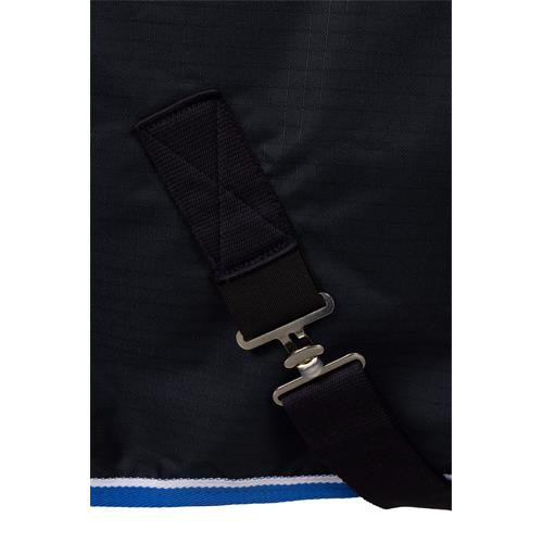 Nepromokavá deka Horze Glasgow s krkem, 400g, modrá - vel. 155/205 Deka Horze Glasgow s krkem 400 g, modrá, vel. 155 cm