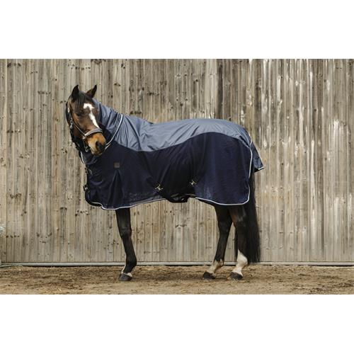 Deka proti hmyzu s pláštěnkou Equithéme S/S 2025 Mixed, modrá - vel. 140/190 cm Deka síť. + pláštěnka Mixed, modrá, vel. 140/190 cm