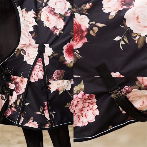 Nepromokavá deka s fleecem IRH AW 2025/26 Super-Dry, černá s kytkami - vel. 135/185 cm Deka nepromokavá s fleecem IRH Super-dry AW 25/26, 0 gr, kytky, vel. 135/185 cm