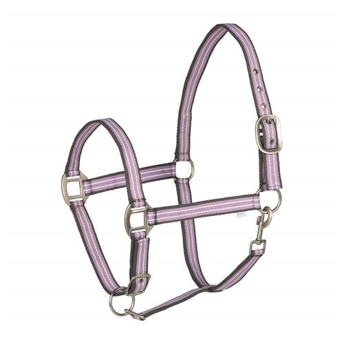 Nylonová ohlávka Horze Adepto, růžovo-šedá - vel. Cob Ohlávka nastavitelná Horze Adepto, růžovo-šedá, vel. Cob