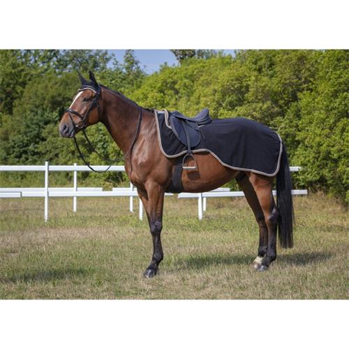 Bederní fleecová deka Equitheme, černá - vel. 125 cm Deka bederní Equitheme, černá, vel. 125 cm