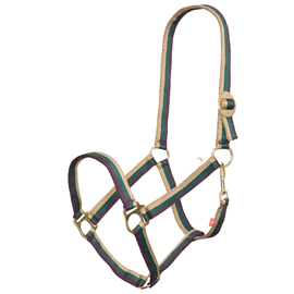 Nylonová ohlávka Imperial Riding Economic, zlato-fialovo-zelená