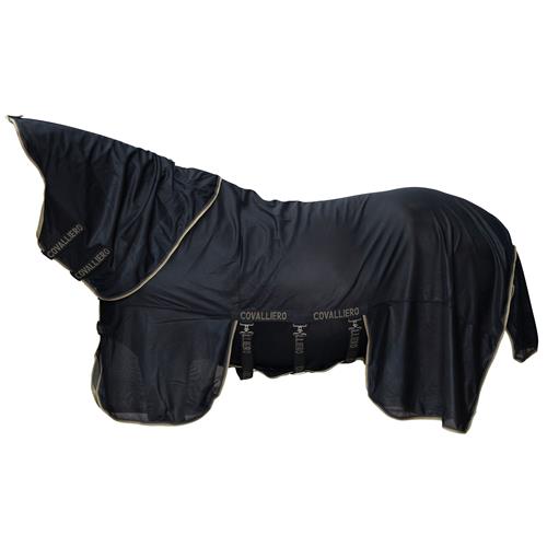 Síťovaná deka proti hmyzu s krkem Covalliero, SS 26, černá - vel. 145/195 cm Deka síťová s krkem Covalliero SS 26, černá, 145 cm