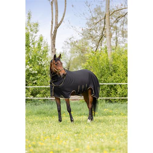 Síťovaná deka proti hmyzu s krkem Covalliero, SS 26, černá - vel. 155/205 cm Deka síťová s krkem Covalliero SS 26, černá, 155 cm