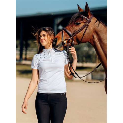 Dámské závodní triko Horze Kaitlin, bílé - vel. 38 Triko dámské Horze Kaitlin, bílé, vel. 38